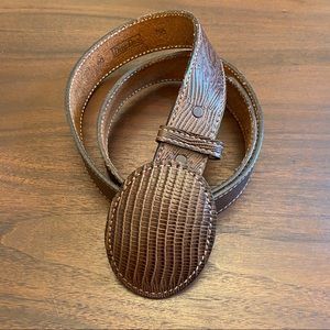 Dun Dee Full Grain Cowhide Faux Alligator Belt Size 40
